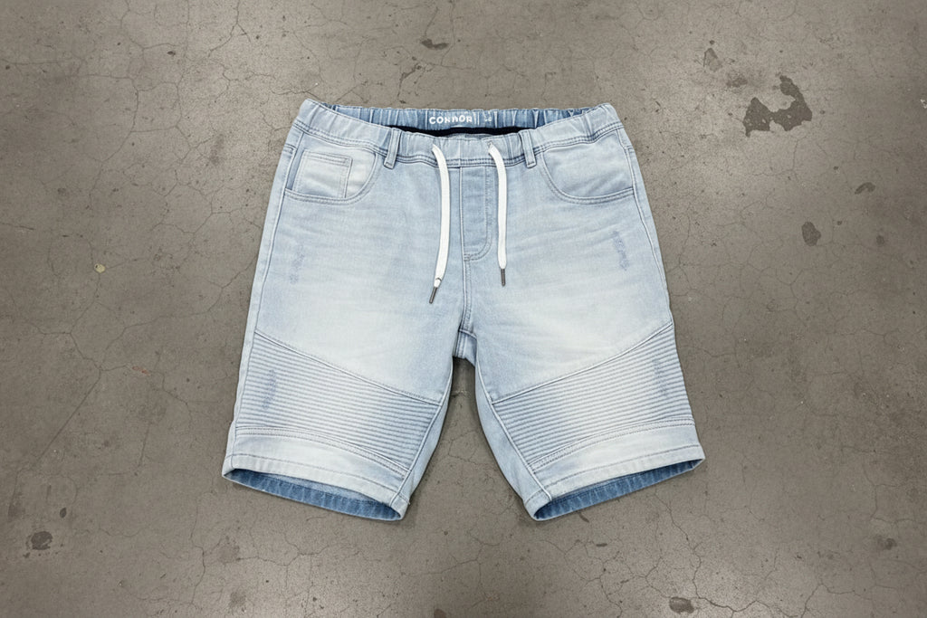 Connor - Denim Elastic Shorts (34)