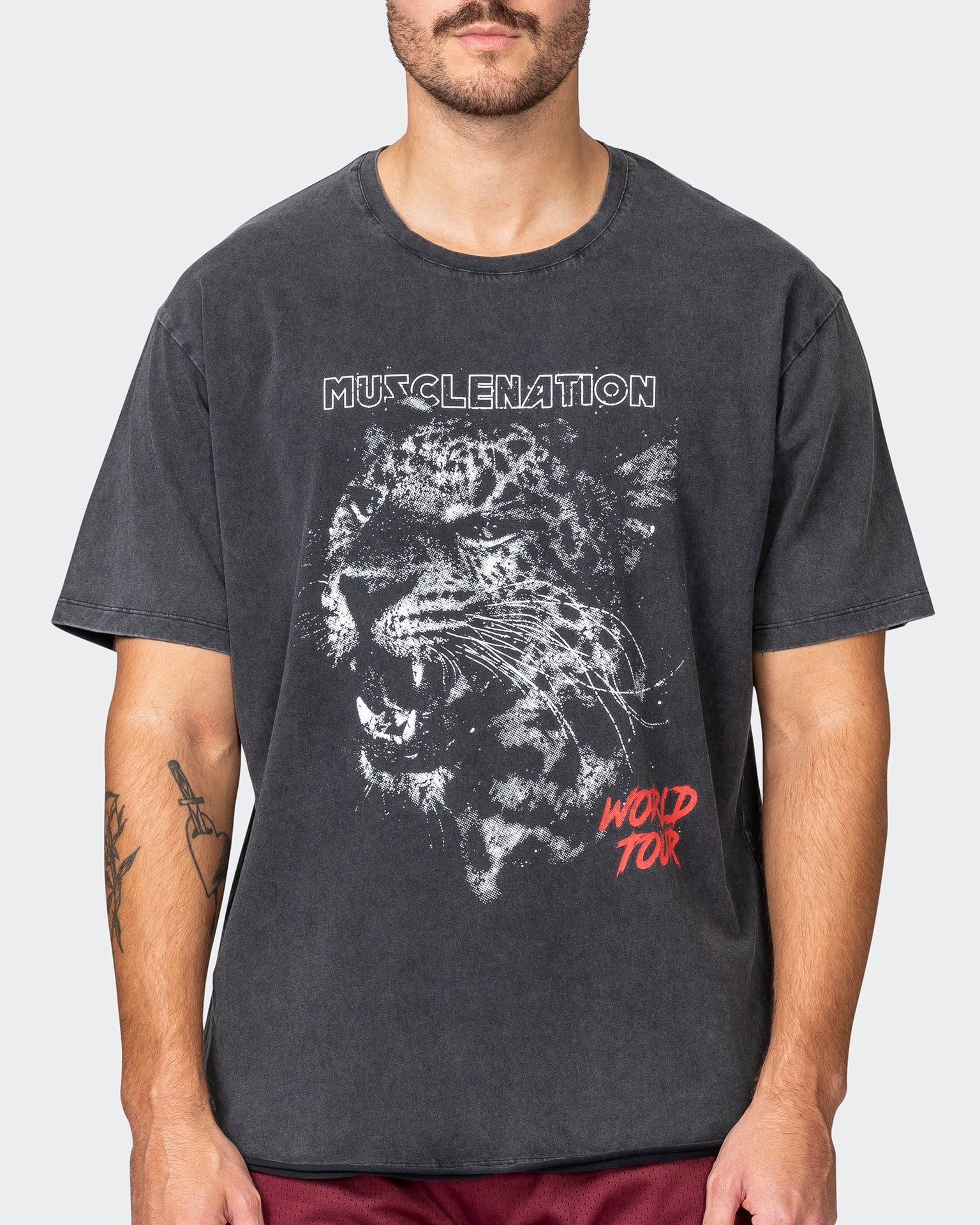 Muscle Nation - Leopard Oversized Vintage Tee