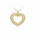 18K Yellow Gold Plated Simulated Diamond Heart Necklace