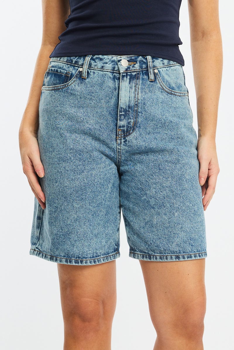 Ally Fashion - Denim Bermuda Jorts Mid Rise