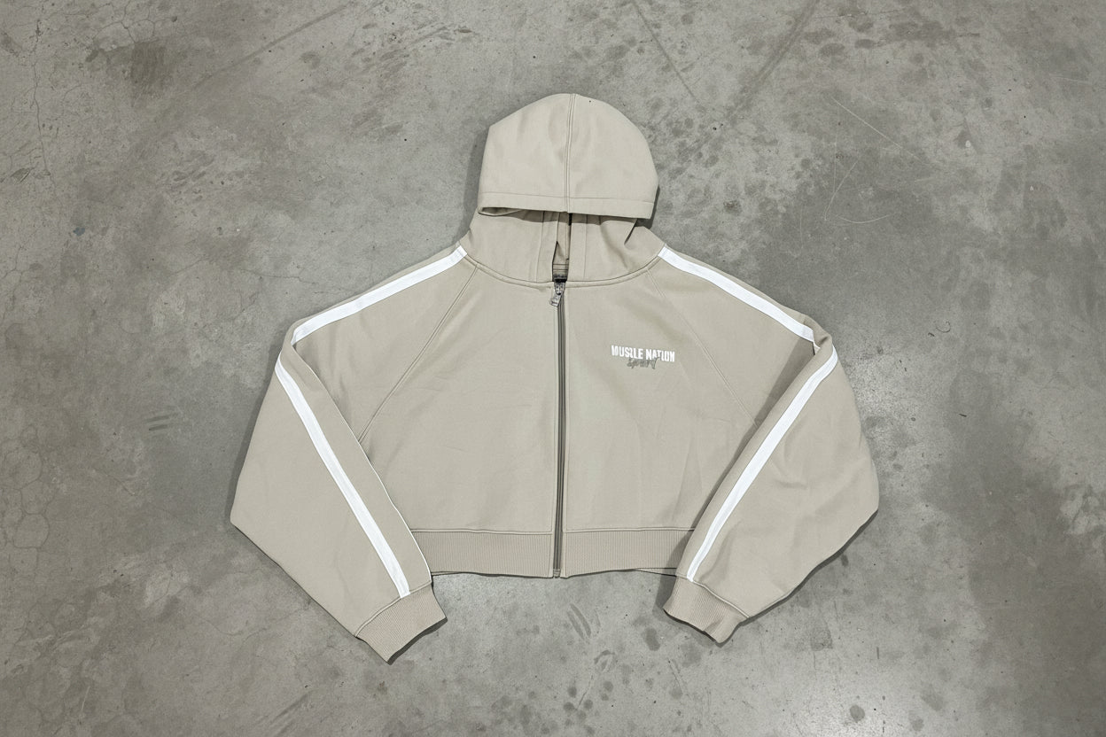 Muscle Nation - Recoup Cropped Zip Up Hoodie (M)