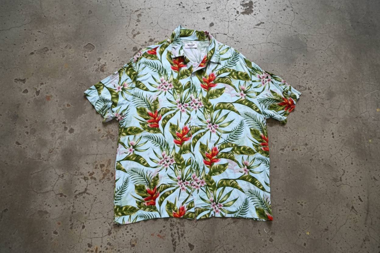 EN.ES - Havana Oversized Hawaiian Floral Button Up Tee (XL)