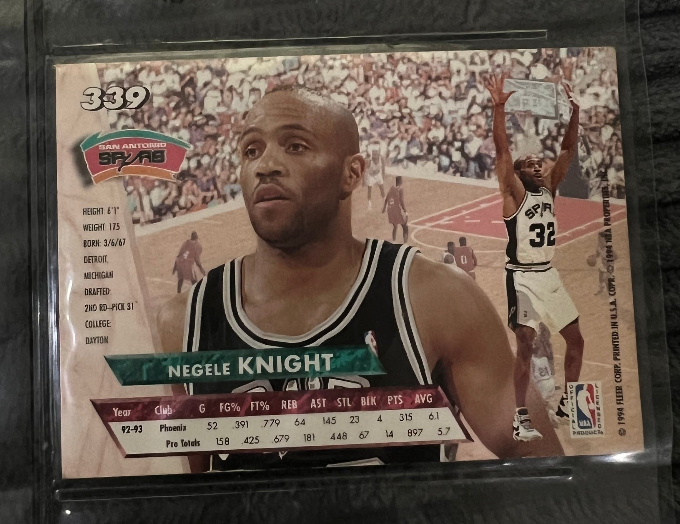 1993-94 ULTRA NEGELE KNIGHT SAN ANTONIO SPURS #339
