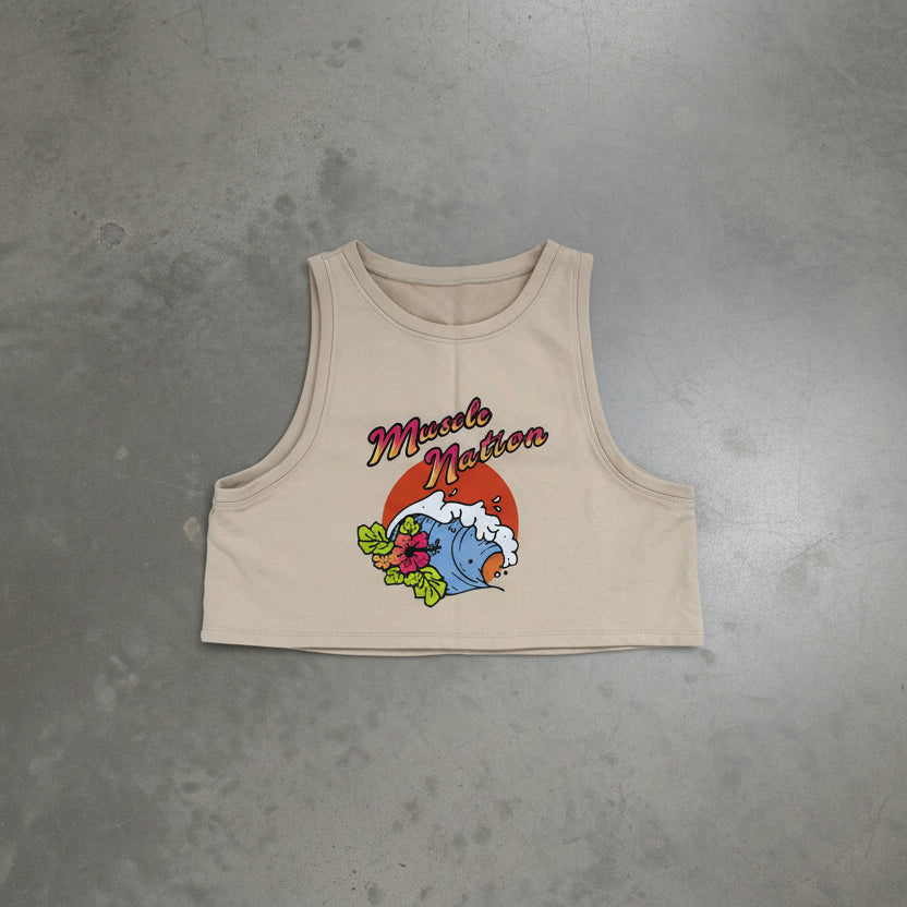 Muscle Nation - Hibiscus Wave Crop Top (M)