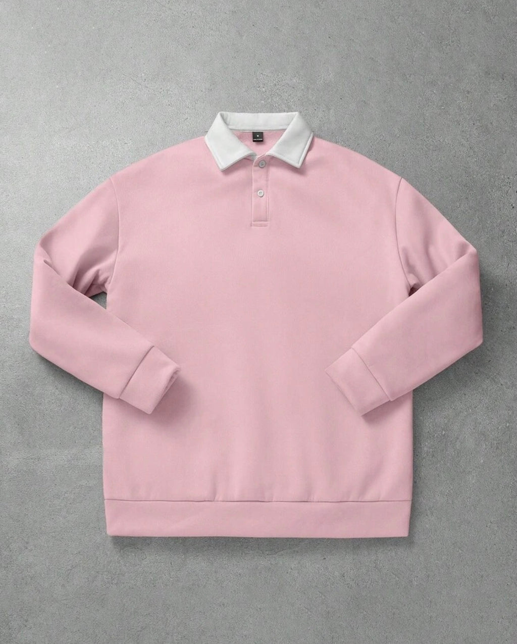 Manfinity - Homme Loose Fit Polo Collar Long Sleeve Sweatshirt (2XL)