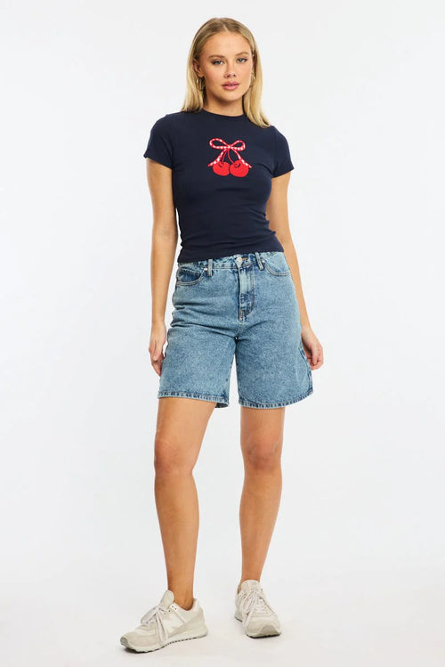 Ally Fashion - Denim Bermuda Jorts Mid Rise