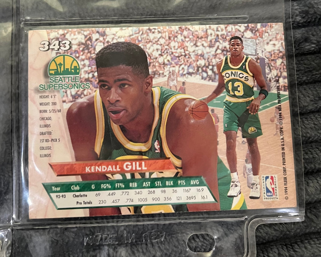 1993-94 Ultra Kendall Gill #343 Seattle SuperSonics