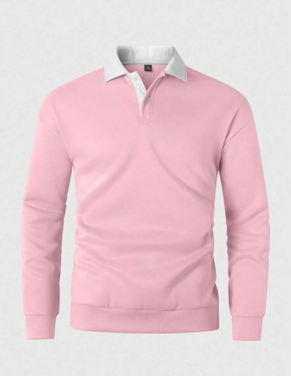 Manfinity - Homme Loose Fit Polo Collar Long Sleeve Sweatshirt (2XL)