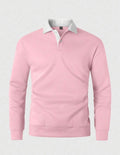 Manfinity - Homme Loose Fit Polo Collar Long Sleeve Sweatshirt (2XL)