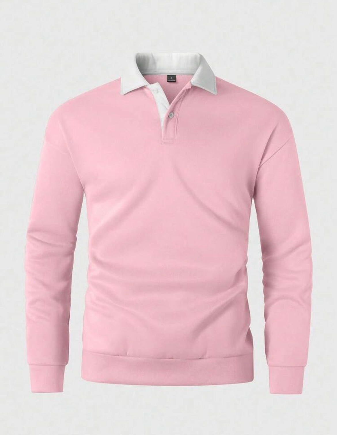 Manfinity - Homme Loose Fit Polo Collar Long Sleeve Sweatshirt (2XL)