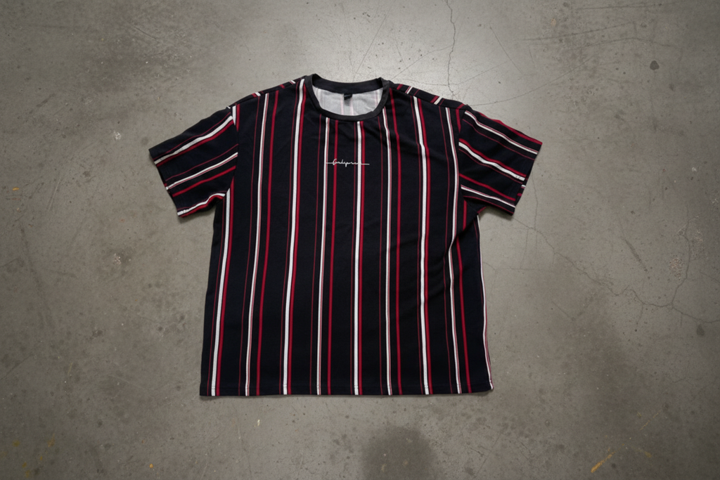 Manfinity - VCAY Plus Block Striped & Letter Graphic Tee (3XL)