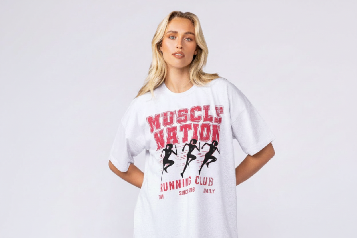 Muscle Nation - Running Club Oversized Tee