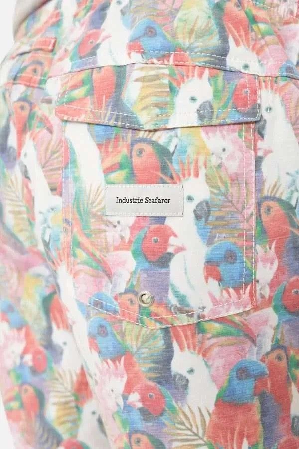 Industrie – The Cerrada Bahama Boardshorts – Bird Print (2XL)
